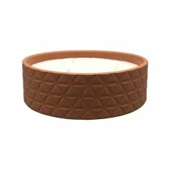 Best deal ⌛ Australia Only - Marquee 196 X 194 X 60mm Brown Embossed Matte Glaze Ceramic Citronella Candle ✔️