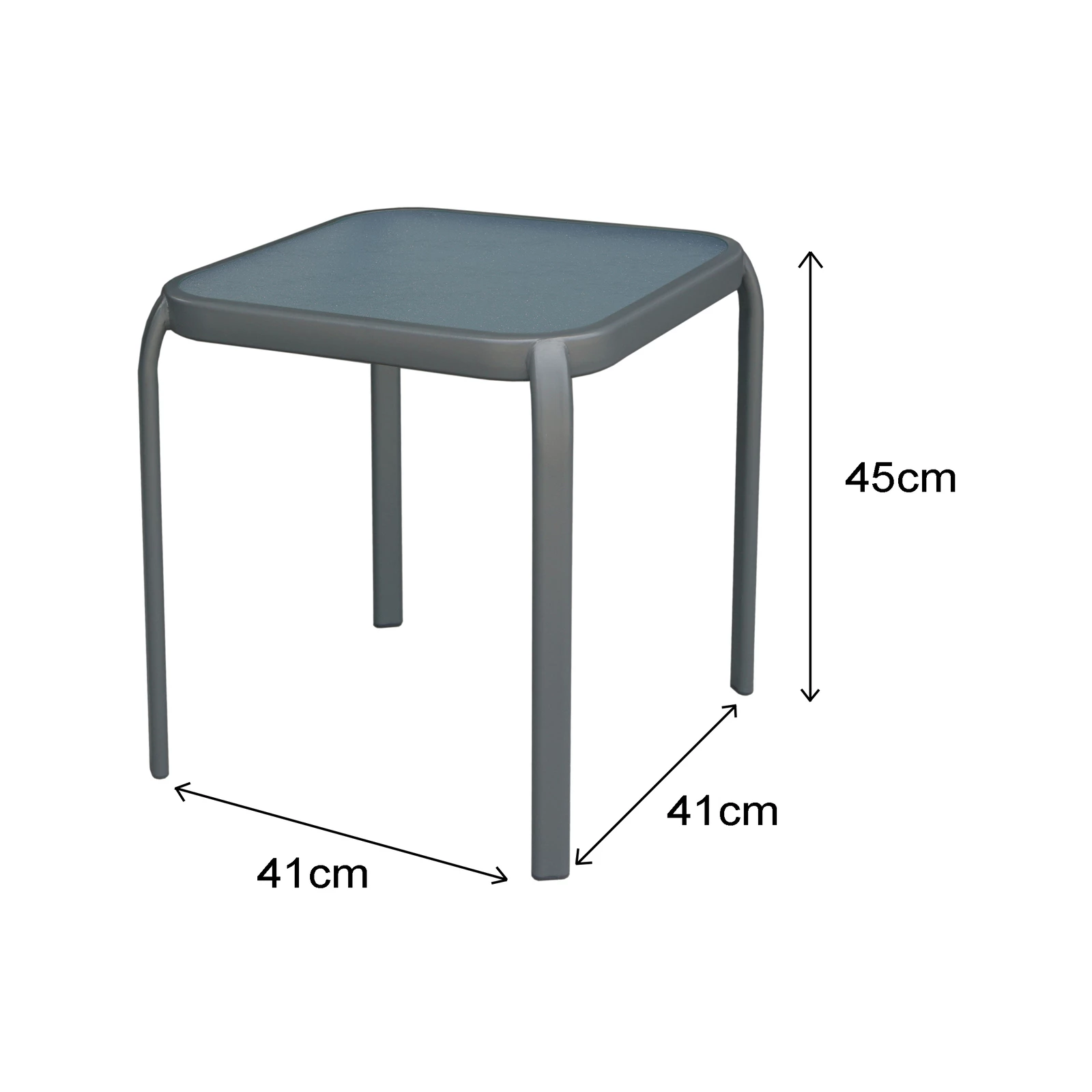 Brand new ⌛ Australia Sale - Marquee Square Glass Top Steel Side Table Charcoal ⭐ 2 Brand new ⌛ Australia Sale - Marquee Square Glass Top Steel Side Table Charcoal ⭐ - Image 2