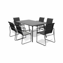 New ✨ Australia Sale - Marquee 7 Piece Largo Dining Setting Charcoal 😍