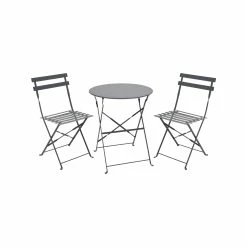 Best Sale 👍 Australia Only - Marquee Grey 3 Piece Troca Steel Bistro Setting 😍
