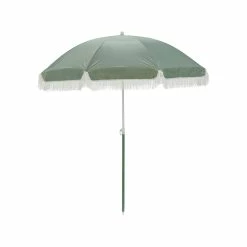 Outlet ✨ Marquee 1.6m Solid Green Beach Umbrella With Tassels Solid Green Bay - To Australia 🥰