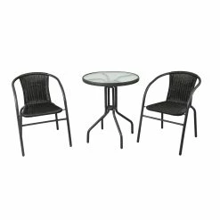 Cheapest 😉 Australia Sale - Marquee Black 3 Piece Wicker Bistro Set ✨